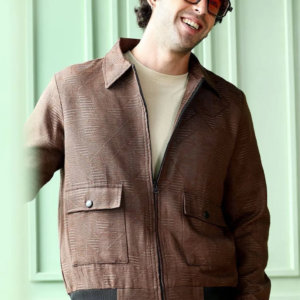 Urban Edge Textured Brown Jacket