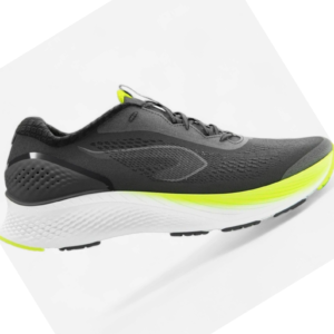 Men’s Black & Neon Green Lightweight Running Shoes – Breathable Sports Sneakers